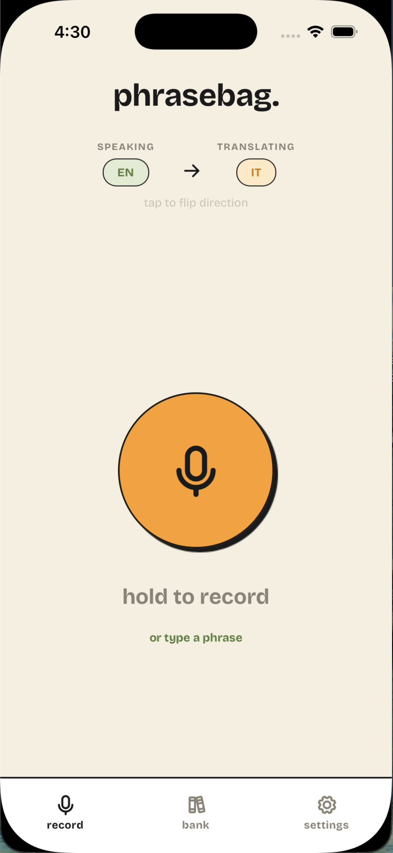 Phrase bank